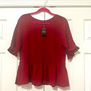 Torrid NWT sz2 peplum chiffon top